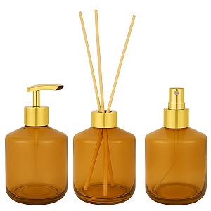 Kit Lavabo Frasco Rubi Âmbar 350ml Rosca 28/410