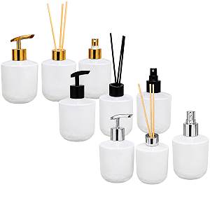 Kit Lavabo Frasco Rubi Branco 350ml Rosca 28/410