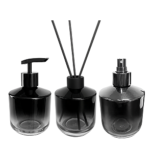 Kit Lavabo Frasco Rubi Preto 350ml Rosca 28/410