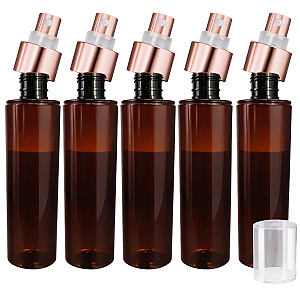 Kit Frasco Pet Âmbar 200ml Body Splash Com Válvula Spray Rose Semi Luxo Rosca 24/410