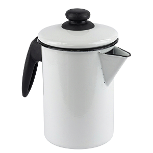 Bule Leiteira Esmaltado Branco com Bico 1,1L