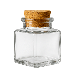 Pote Quadrado Para Vela C/ Tampa Rolha 50ml