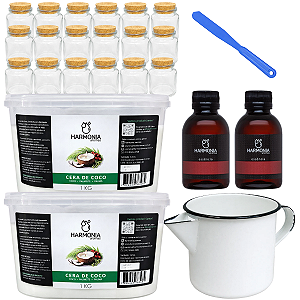 Kit Velas Lembrancinha 25 Frascos Vidro Redondo com Rolha – Completo Velas Aromáticas Artesanais