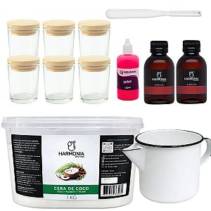 Kit Lembrancinha Noly Velas Aromáticas Clear 6 Frascos + Essências + Corante para Velas Artesanais