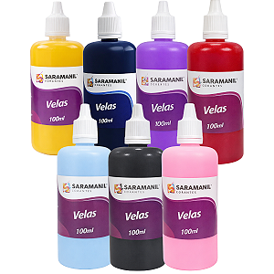 Kit 7 Corantes Líquidos Para Velas Saramanil Mais Vendidas Cores Vibrantes