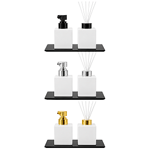 Kit Aromatizante Lavabo Super Luxo com Bandeja Preta Difusor de Ambiente Decorativo