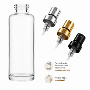 Kit Frasco Perfume Recrave 15ml Cilindrico + Válvula Spray Luxo 15mm