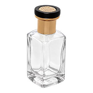 Frasco Versales Transparente 30ml e Válvula Tampa Luxo Preto