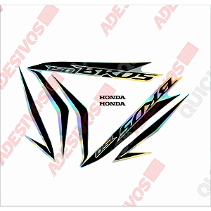 KIT ADESIVO  BROS 2014 HOLOGRÁFICO COM PRETO
