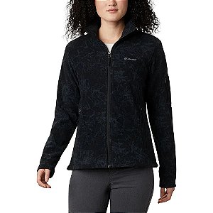 Jaqueta Fleece Columbia Feminina Fast Trek Printed Jkt Preto