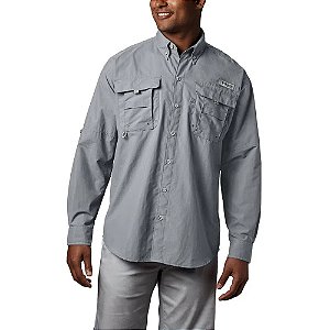 Camisa Columbia Masculina Bahama Il L/S Cool Grey