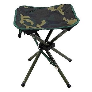 Banqueta Stool Camuflada Dobrável Camping Nautika