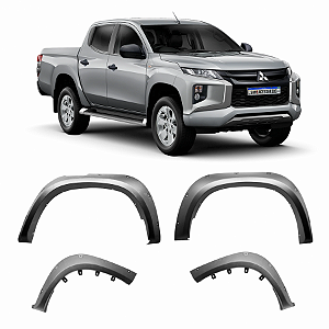 MOLDURA APLIQUE ALARGADOR DE PARA LAMA MITSUBISHI L200 TRITON 2019 A 2024 MODELO RIBITE PRETO VO6 14667 HMN