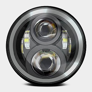 FAROL 7 POLEGADAS LED ANGEL EYES TROLLER 60W 2º Geração Vo6