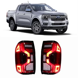 PAR LANTERNA TRASEIRA FORD RANGER FUME LED Vo6