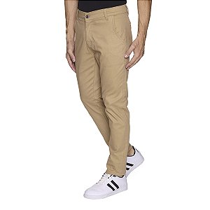 CALÇA DE SARJA MASCULINA ESPORTE FINO - BEGE