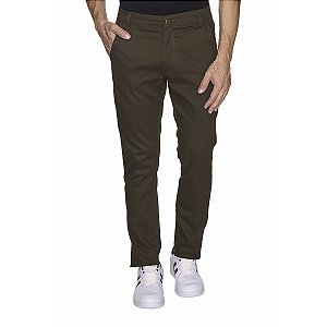 CALÇA DE SARJA MASCULINA ESPORTE FINO - VERDE MILITAR