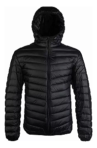 JAQUETA PUFFER COM CAPUZ REMOVIVEL BOBOJACO INVERNO PRETA