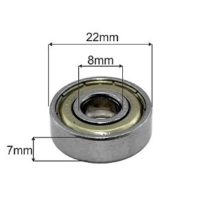ROLAMENTO IND. 608ZZ BLINDADO - KIT 50 PEÇAS