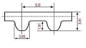 CORREIA 30MM S5M-835 - REXON (Compatível STS ou STD)