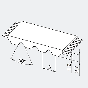 CORREIA AT5-2145J PU/AÇO 10MM - EMENDADA