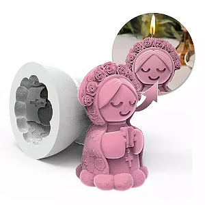 Molde de Silicone Nossa Senhora com Terço 6cm