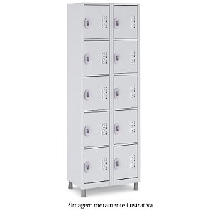 Roupeiro de Aço S 10 Portas Pequenas 27,2x33,2 C/ Pitão CH 26 64,4Lx35Px182A + Pé 80MM CZ SMART 10120