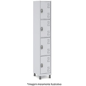 Roupeiro De Aço S 4 Portas Pequenas C/ Pitão CH 26 32,2Lx35Px182A + Pé 80MM CZ SMART 10116