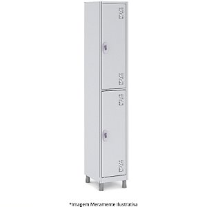 Roupeiro De Aço S 2 Portas Grandes C/ Pitão CH 26 32,2Lx35Px182A + Pé 80MM CZ SMART 10115
