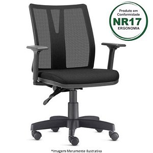 Cadeira Diretor Ergonômica Revestimento Crepe Preto - Plus 400208