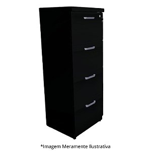 Arquivo Pasta Suspensa Com 4 Gavetas 46,5Lx45Px127A Preto - Mileto 601406