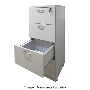 Arquivo Pasta Suspensa Com 4 Gavetas 46,5Lx45Px127A Cinza - Mileto 601706