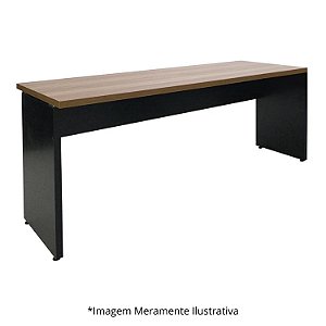 Mesa Secretária Pé Painel Olímpia 25MM 90Lx60Px73A NO/PT (2v) 604701