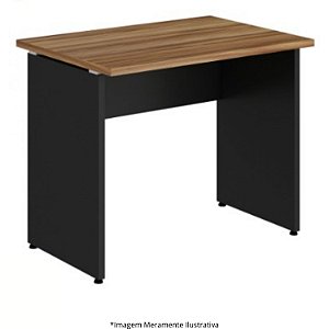 Mesa Secretária Pé Painel Troia 40MM 120Lx60Px75A NO/PT (2v) 606001