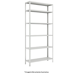 Estante de Aço 6 Prateleiras 1 Reforço Suporta 30 Kg 92,5Lx30Px198A CZ SMART 10008