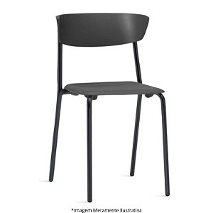 Cadeira Fixa Empilhável Fit Pé Palito Preto Ass/Enc Polipropileno PT 400401