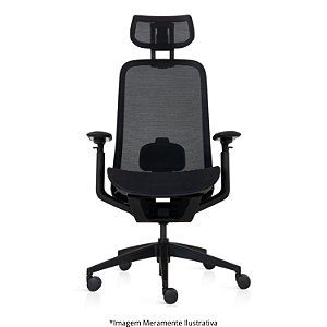 Cadeira Chic Mec Syncron Slide Base Piramidal Nylon PT Rod Nylon Ass Tela PT Enc Tela PT C/ Lombar Braço Reg Alt 402401