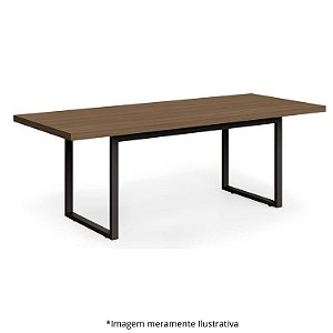 Mesa De Reunião Modena Retangular Pé Metálico 40MM 240Lx120Px74,5A NO/PT ESP-650108