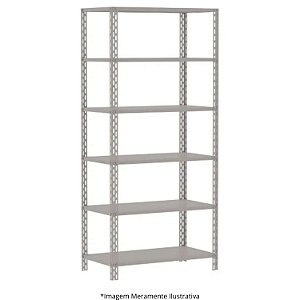 Estante de Aço 6 Prateleiras C/ Oblongo 1 Reforço Suporta 60 kg CH 24 92Lx42Px250A 10104