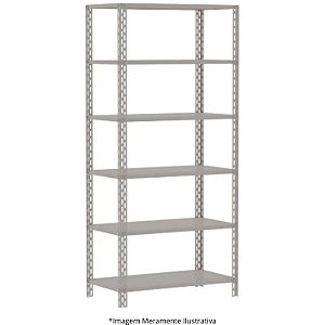 Estante Aço 6 Prateleiras C/ Oblongo 1 Reforço Suporta 60 Kg CH 24 92Lx30Px250A CZ 10105