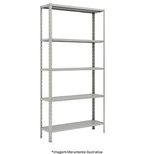 Estante de Aço 5 Prateleiras C/ 2 Reforços Suporta 70 Kg CH 24 92,5Lx42Px200A CZ 10085