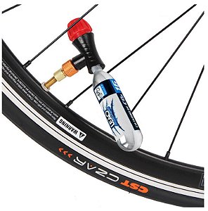 Kit Bomba para encher pneu de bicicleta Adaptador CO2 com 2 Cartuchos de CO2 16g - ideal para Ciclismo Moto MTB Bike Speed