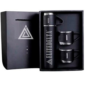 Kit Garrafa Térmica Aço Inox ELITEDELTA® 500ml com tampa copo