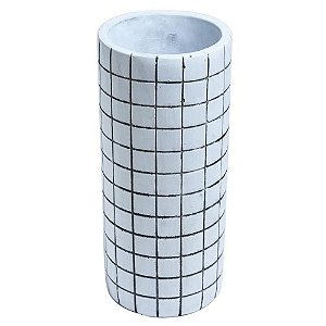 Vaso Decorativo de Cimento Branco 23cm