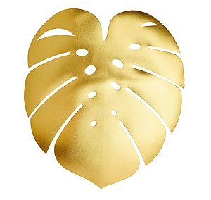 Lugar Americano De Plástico Garden Leaf Dourado 44x38cm No Voltagev