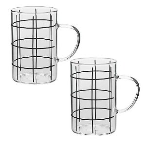 CONJUNTOS 2 CANECAS E VIDRO BOROSSILICATO 280 ML