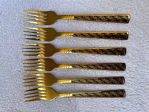 CONJUNTO DE GARFOS DOURADOS 06 UNIDADE