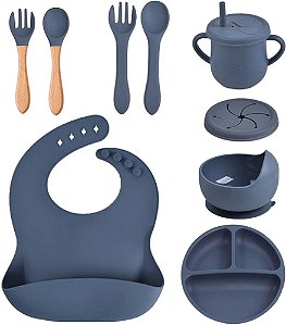Kit 9 peças Refeição do Bebê. Todo em Silicone.