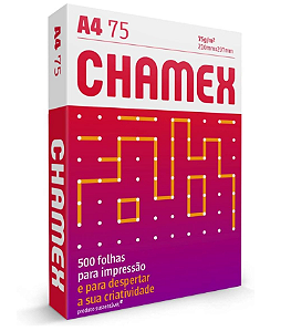 Papel Sulfite Chamex, A4, 75g/m², 500 folhas, 210mmx297mm