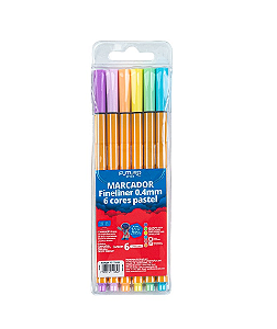 Caneta Marcador Fineliner 0.4mm 6 Cores - Futuro Office
